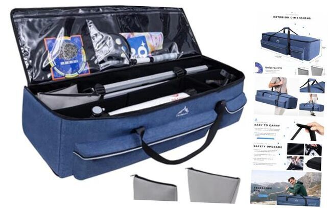 Multipurpose Telescope Bag 40 In– Padded Shock Absorbent –600D 40 Inches Blue