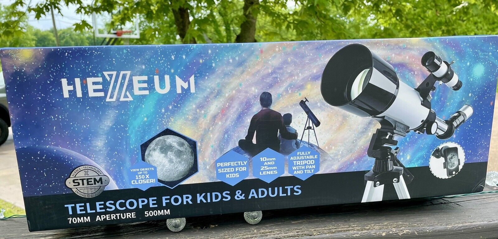 Hexeum Telescope Kids Adults 70mm Aperture 500mm 150x Closer View Carrying Case