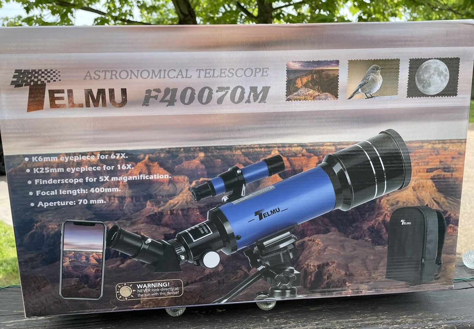 Telmu F40070M Astronomical Telescope W/backpack Aperature 70mm